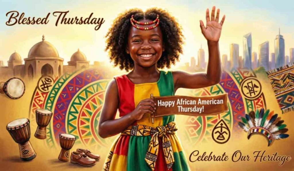 Happy African American Thursday Blessings and Black Girl Image