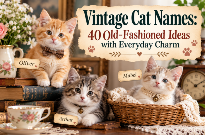 "Vintage Cat Names: 40 Old-Fashioned Ideas with Everyday Charm